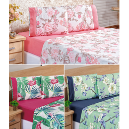 Jogo de cama queen com lençol de cima 198cm x 158cm lecol casal quin com 4 peças - 1
