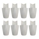 Ver imagem 1 de Kit com 8 Pés para Guarda Roupas Armários Roupeiros 7cm de Altura Branco Modelo Mari Plástico