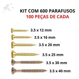 Kit Parafuso Madeira Chipboard Phs 3,5mm Varias Medidas 600p - 2
