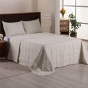 Ver imagem 4 de Kit Cobre Leito Colcha Lunar Casal 3 Peças 400 Fios Matelado Dupla Face - Bege - 100% Poliéster