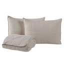 Ver imagem 1 de Kit Cobre Leito Colcha Lunar Casal 3 Peças 400 Fios Matelado Dupla Face - Bege - 100% Poliéster
