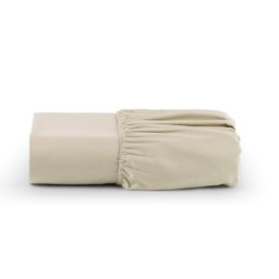 Roupa de Cama Solteiro 400 Fios 2 Peças 100% Toque Macio Cor:bege - 3