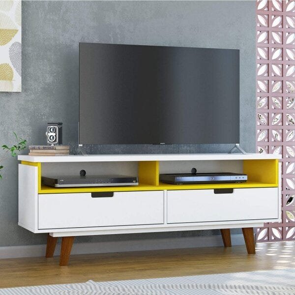 Rack para TV até 40 Polegadas 2 Gavetas Lévis Retrô Menor preço em Rack para TV até 40 Polegadas 2 Gavetas Lévis Retrô