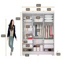 Ver imagem 5 de Guarda Roupa Milly 6 Portas 4 Gavetas Cor:branco