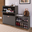 Ver imagem 2 de Sapateira Organizadora com Banco 2 Portas Milano - Cinza Perolizado