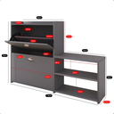 Ver imagem 4 de Sapateira Organizadora com Banco 2 Portas Milano - Cinza Perolizado