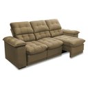 Ver imagem 5 de Sofá Retrátil Reclinável Atenas 2,30m Suede Velut Bege C/ Molas no Assento - King House