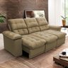 Sofá Retrátil Reclinável Atenas 2,30m Suede Velut Bege C/ Molas no Assento - King House - 2