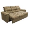 Sofá Retrátil Reclinável Atenas 2,30m Suede Velut Bege C/ Molas no Assento - King House - 10
