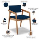 Ver imagem 4 de Kit 02 Cadeiras para Sala de Jantar Estar Living Giorgia B04 Suede Azul Marinho - Lyam Decor