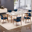 Ver imagem 2 de Kit 02 Cadeiras para Sala de Jantar Estar Living Giorgia B04 Suede Azul Marinho - Lyam Decor