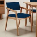 Ver imagem 3 de Kit 02 Cadeiras para Sala de Jantar Estar Living Giorgia B04 Suede Azul Marinho - Lyam Decor