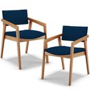 Ver imagem 1 de Kit 02 Cadeiras para Sala de Jantar Estar Living Giorgia B04 Suede Azul Marinho - Lyam Decor