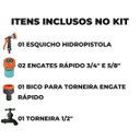 Ver imagem 4 de Esguicho Hidropistola 6 Jatos Mangueira Jardim + Engate Rápido 3/4" e 5/8" + Bico Torneira Engate Rá
