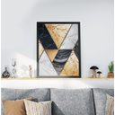 Ver imagem 5 de Kit 3 Quadros Moldura Preta 30x40cm Geométrico Preto Dourado