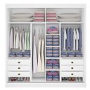 Ver imagem 2 de Guarda Roupa Casal Espelhado 2 Portas 6 Gavetas - Las Vegas-Branco - Móveis D'Doro