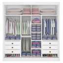 Ver imagem 3 de Guarda Roupa Casal Espelhado 2 Portas 6 Gavetas - Las Vegas-Branco - Móveis D'Doro
