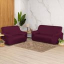 Ver imagem 1 de Kit Capa de Sofá 2 e 3 Lugares Vinho Renove