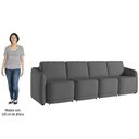 Ver imagem 5 de Sofá Cama Casal para Sala 396cm Polska K04 Linho Cinza Escuro - Mpozenato