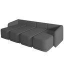 Ver imagem 6 de Sofá Cama Casal para Sala 396cm Polska K04 Linho Cinza Escuro - Mpozenato