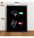 Ver imagem 2 de Quadro Decorativo Foco Razão Emoção Minimalista com Vidro Preto