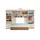 Ver imagem 2 de Quarto Infantil Chiara 2 Guarda Roupa de 2 Portas + Modulo Aéreo + Cama + Auxiliar Off White