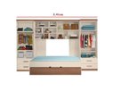 Ver imagem 2 de Quarto Infantil Chiara 2 Guarda Roupa de 2 Portas + Modulo Aéreo + Cama + Auxiliar Off White