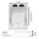 Ver imagem 3 de Banheira Dupla Hierro Completa com Hidro em Acrílico - 220v