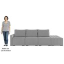 Ver imagem 2 de Sofá Ilha Modular com Puff para Sala Living 312cm Georgia K04 Veludo Cinza - Mpozenato