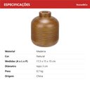 Ver imagem 6 de Vaso Decorativo de Madeira Natural 17x15x15cm Enfeite Sala Mesa Estante Aparador