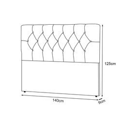 Cabeceira para Cama Box Jasmim de Casal 140cm X 125cm Suede Marrom - 3