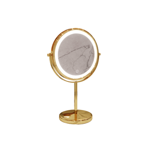 Espelho de Bancada Redondo Gold E6600 L-8 C/ Luz Italy Line