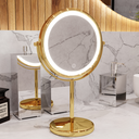 Ver imagem 2 de Espelho de Bancada Redondo Gold E6600 L-8 C/ Luz Italy Line