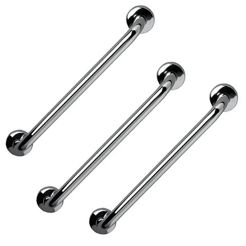 Barra de Apoio Inox 60cm Kit 3 Unidades Banheiro Box Deficiente Idoso Cadeirante Acessibilidade Supo