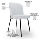 Ver imagem 7 de Kit 2 Cadeiras Sala de Jantar Estofada Gavi L02 Linho Cinza - Lyam Decor