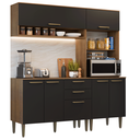 Ver imagem 4 de Armário de Cozinha Completa 165 cm Rustic/Preto Lille Madesa 01