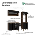 Ver imagem 6 de Armário de Cozinha Completa 165 cm Rustic/Preto Lille Madesa 01