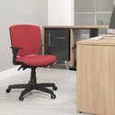 Ver imagem 2 de Kit 2 Cadeiras de Escritório Executiva Office Giratória Preto Baixa Flexi P03 Vinil Vermelho - Lyam