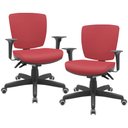 Ver imagem 1 de Kit 2 Cadeiras de Escritório Executiva Office Giratória Preto Baixa Flexi P03 Vinil Vermelho - Lyam