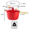 Pipoqueira Alumínio Vermelha Pipoca Doce Salgada 5100ml 24cm - 3