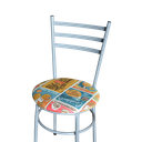 Ver imagem 5 de 6 Cadeiras Epoxi Cinza para Cozinha Assento Floral:happy Hour