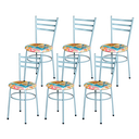 Ver imagem 1 de 6 Cadeiras Epoxi Cinza para Cozinha Assento Floral:happy Hour
