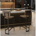 Ver imagem 2 de Kit 2 Banquetas Altas Hator para Balcão e Área Gourmet Marrom