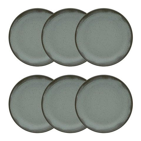 Conjunto de Pratos Fundos 06 Peças Flat Pacífico Oxford Conj Pratos Fundos Flat Pacífico 06 Peças