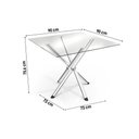 Ver imagem 5 de Sala de Jantar Completa Volga C/ Tampo de Vidro 90cm e 4 Cadeiras Holanda Cromada - Courano Bege -
