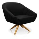 Ver imagem 3 de Poltrona Giratória Giovana Suede Preto Base Madeira MA30 - D’Rossi