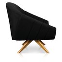 Ver imagem 5 de Poltrona Giratória Giovana Suede Preto Base Madeira MA30 - D’Rossi