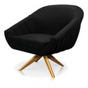 Ver imagem 4 de Poltrona Giratória Giovana Suede Preto Base Madeira MA30 - D’Rossi