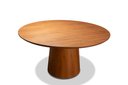 Ver imagem 1 de Mesa de Jantar Roma Redonda 06 Lugares 150cm Base Amêndoa Tampo Madeira