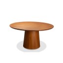 Ver imagem 4 de Mesa de Jantar Roma Redonda 06 Lugares 150cm Base Amêndoa Tampo Madeira